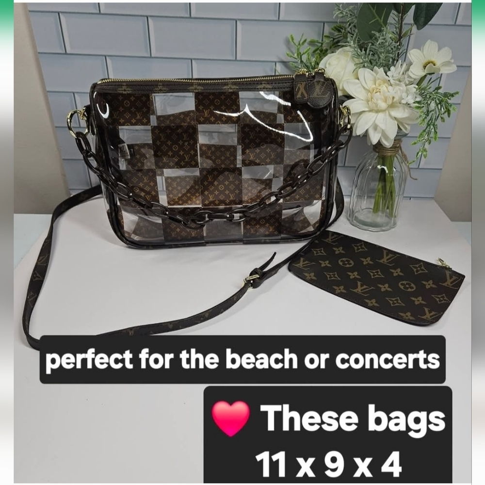 Designer Brown and Clear Checkered Women Bag ✨️✨️